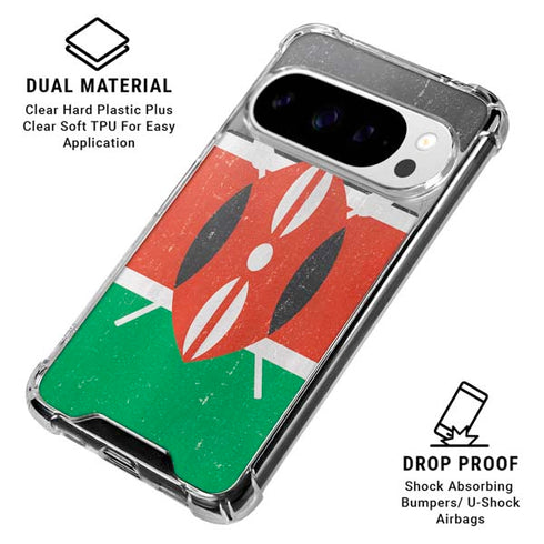 Kenya Flag Distressed Google Pixel 10 Pro Clear Case